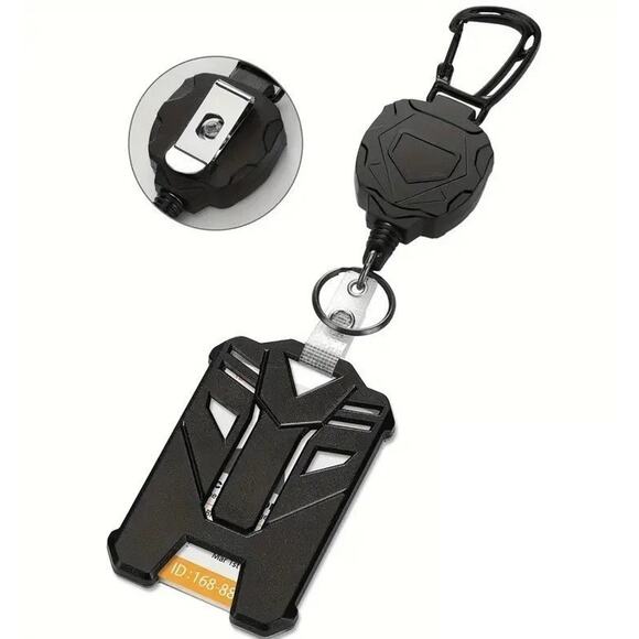 (2) Heavy Duty Badge ID Card Holder Tactical Retractable Steel Wire Cord - Picture 5 of 7